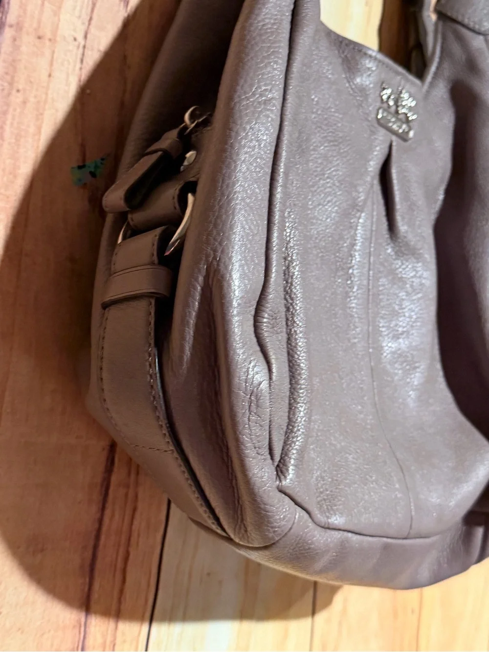 Coach Pebbled Leather Hobo Bag Taupe  Madison Maggie shoulder